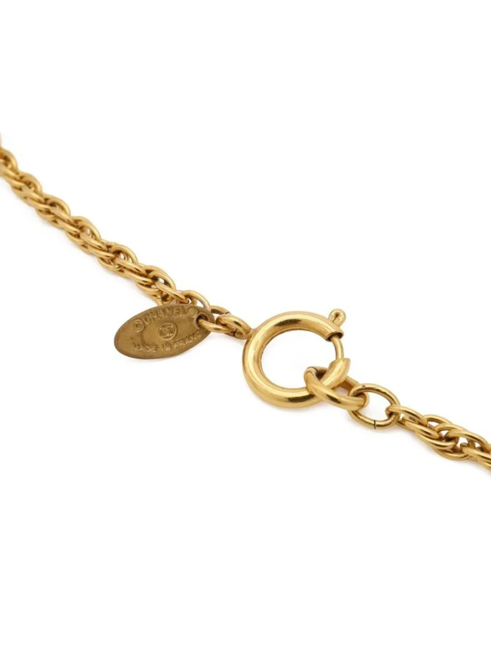 Chanel 31 Rue Cambon Coin Motif Round Plate Vintage Chain Pendant Gold